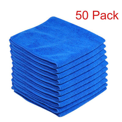 50 x LARGE MICROFIBRE CLEANING AUTO CAR DETAILING SOFT CLOTHS WASH TOWEL DUSTER.