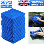 50 x LARGE MICROFIBRE CLEANING AUTO CAR DETAILING SOFT CLOTHS WASH TOWEL DUSTER.
