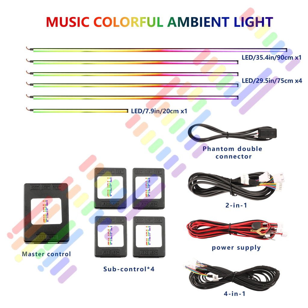 20 in1 New 2026 Smart Car Interior LED Ambient Lighting Welcome Mode Hidden Design Premium In Car Atmosphere Enhancement 64color