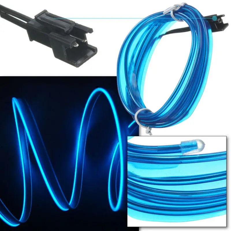 EL Wire String Strip Rope Tube Light Neon Light Glow Flat Edge Car Interior DIY Flexible Ambient Lamp Party Atmosphere Prop USB