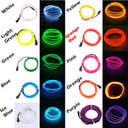 EL Wire String Strip Rope Tube Light Neon Light Glow Flat Edge Car Interior DIY Flexible Ambient Lamp Party Atmosphere Prop USB