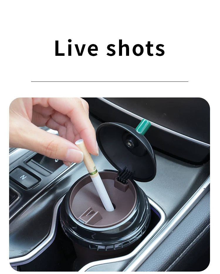 Coffee Cup Shaped On-Board Ashtrays Car Ashtray With Lid Portable Inner Liner High Flame Retardant For Cigars And Cigarettes