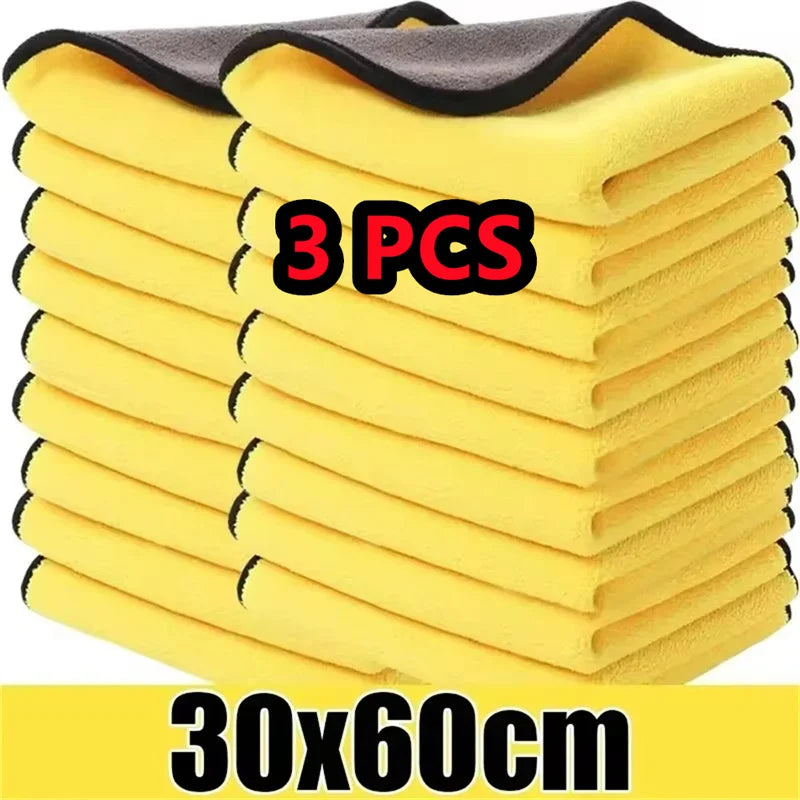 Double Sides Car Microfiber Cloths Super Absorbent Washing Drying Cleaning Towels Auto Detailing Towel Rags Clean Tool