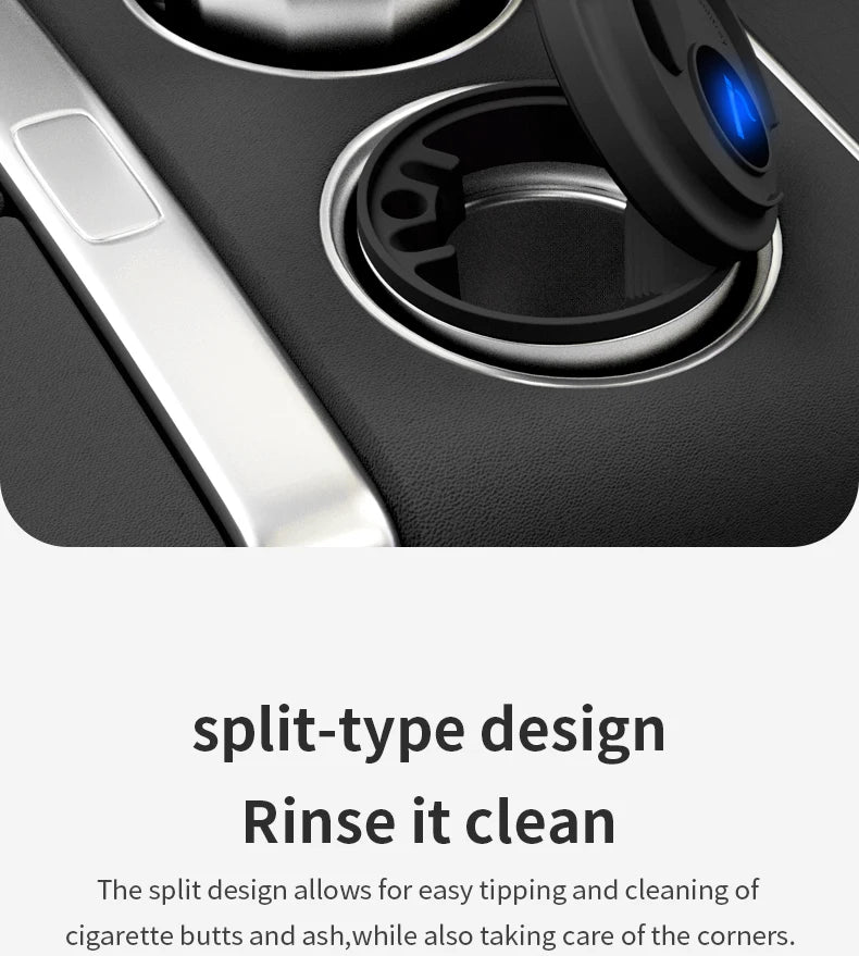 New Car Ashtray Creative Coffee Cup Style Car Ashtray with Lid 7 Color LED Light Metal Lining & ABS Shell Garbage Storage Cup