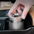 2025 new stainless steel car ashtray seal rotating car anti-ash flying cylinder large metal creative car