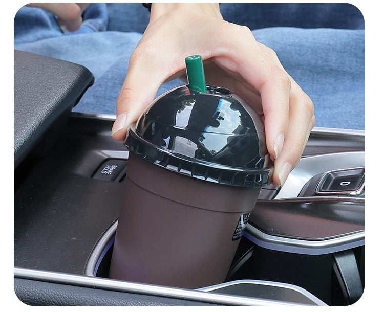 Coffee Cup Shaped On-Board Ashtrays Car Ashtray With Lid Portable Inner Liner High Flame Retardant For Cigars And Cigarettes