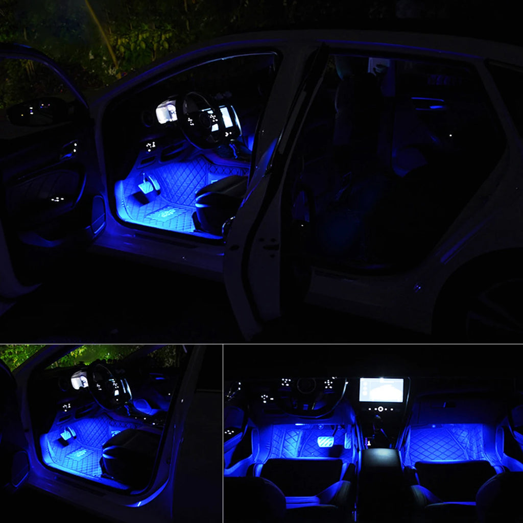 Led Car Foot Ambient Strip Light With USB Cigarette Auto Interior Ambient Decorative Lamps 12V Car Accessories