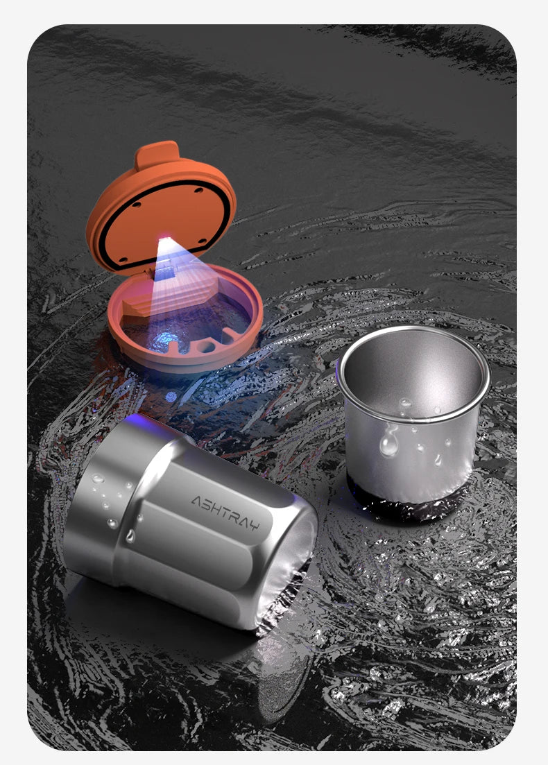 New Car Ashtray Creative Coffee Cup Style Car Ashtray with Lid 7 Color LED Light Metal Lining & ABS Shell Garbage Storage Cup