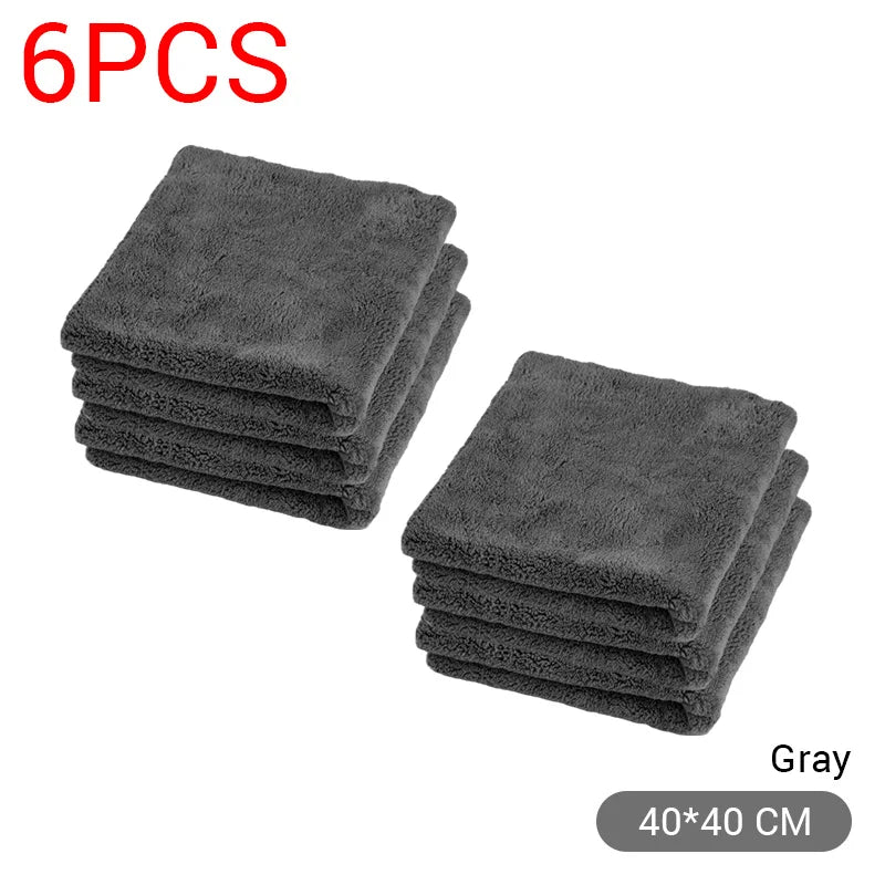 SEAMETAL 600GSM Microfiber Car Cleaning Towel 1/3/6/9pcs 40X40cm Thickened Car Wash Towels Auto Detailing Care Drying Cloth Rags