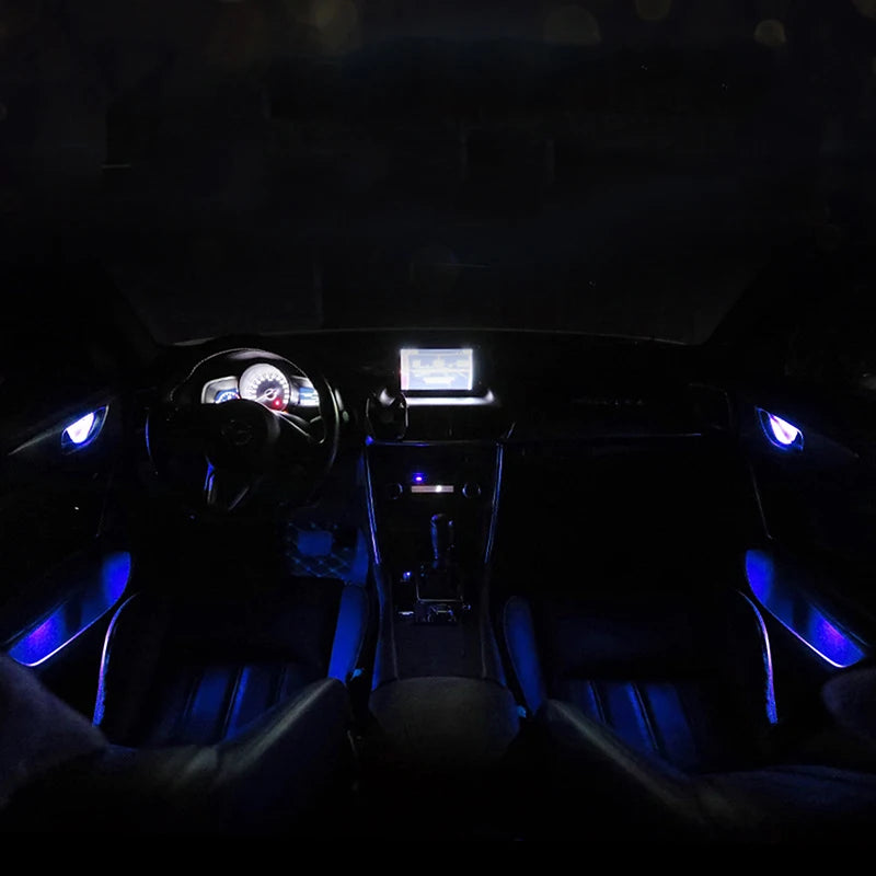 LED Ambient Light Transparent Lamp Body Circular Car Inner Bowl Light Door Handle Lights Handrail Lights Decorative Lamp