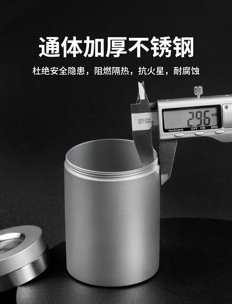 2025 new stainless steel car ashtray seal rotating car anti-ash flying cylinder large metal creative car