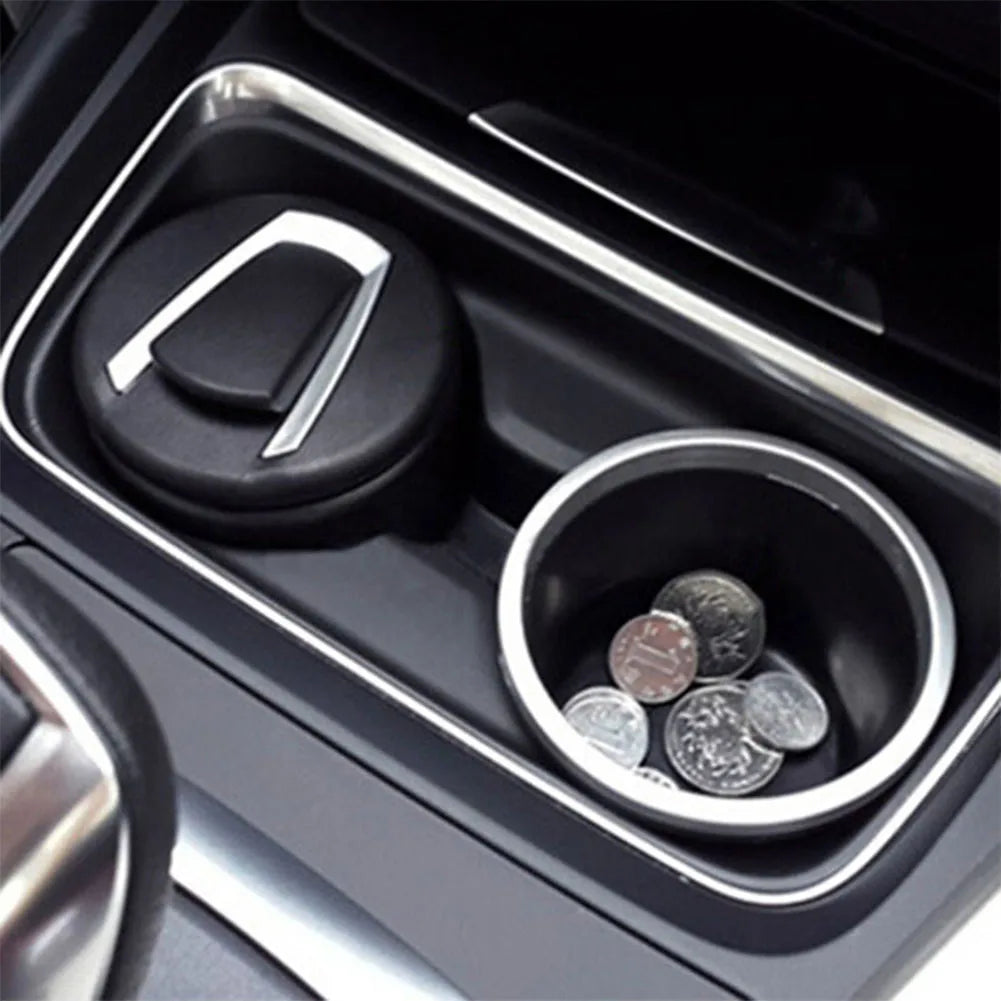 1PC Car Ashtray With LED Lamp Multi-Functional Ashtray Storage Jar For BMW Black Auto Interior Accessories