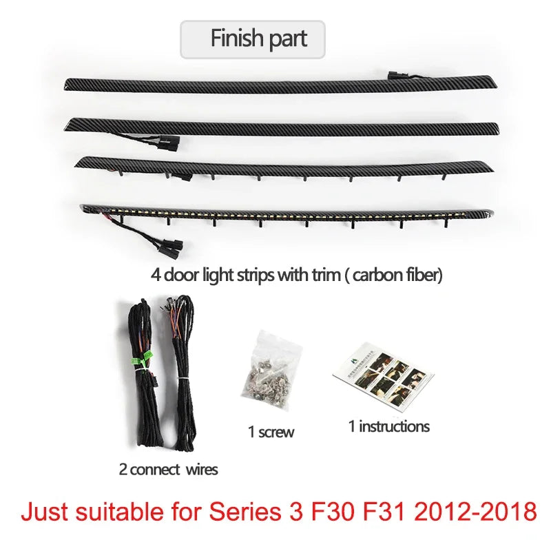 F30 F31 2 Colors Car Interior Door Trims Ambient Light LED Light Orange/Blue Color for Bmw 3 Series 2-color Ambient Light