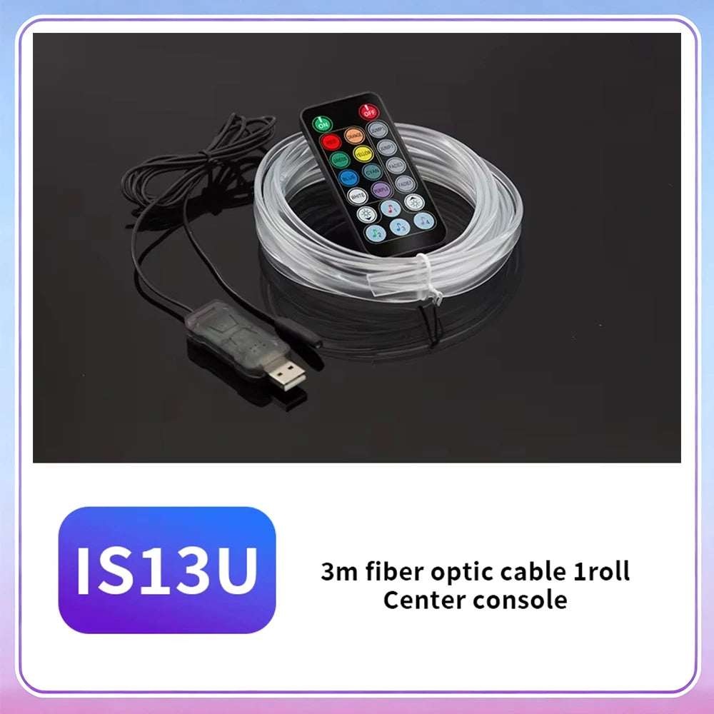 3M Car Interior Ambient LED Light Strip Invisible USB Flexible Neon Interior Lights Assembly RGB APP For Car Decoration Lighting