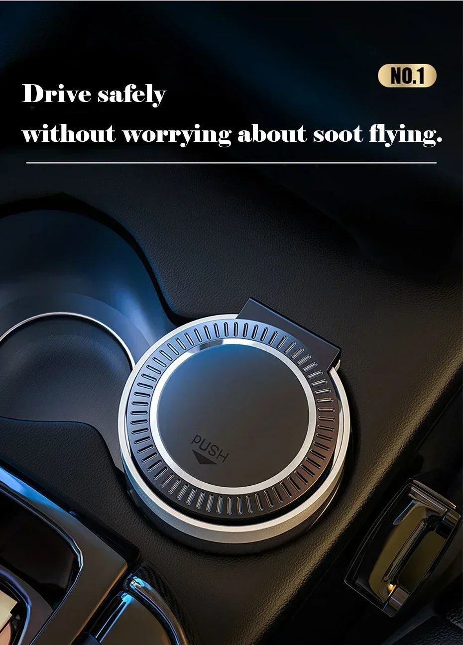 Car Cigarette Ashtray Cup With Lid With LED Light Portable Detachable Vehicle Ashtray Holder Cigarette Ashtray Interior Parts