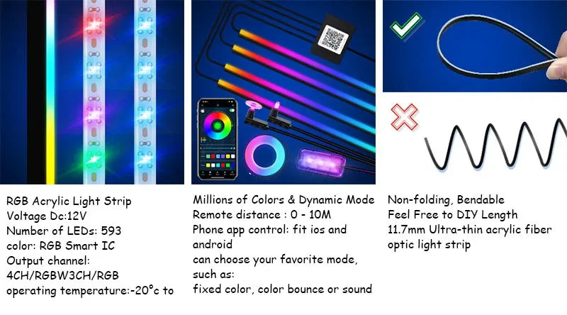 20 in1 New 2026 Smart Car Interior LED Ambient Lighting Welcome Mode Hidden Design Premium In Car Atmosphere Enhancement 64color