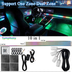 18/22 in 1 Acrylic Led Car Ambient Light RGB 213 64 Color Bluetooth Rainbow Strip Streamer Interior Symphony Atmosphere Lamp 12V