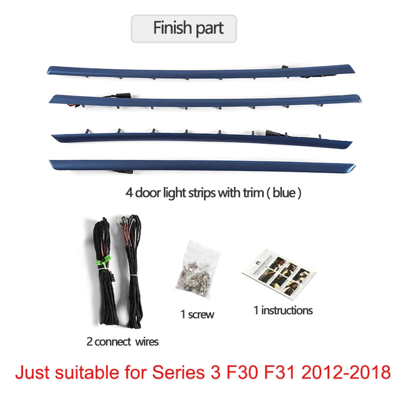 F30 F31 2 Colors Car Interior Door Trims Ambient Light LED Light Orange/Blue Color for Bmw 3 Series 2-color Ambient Light