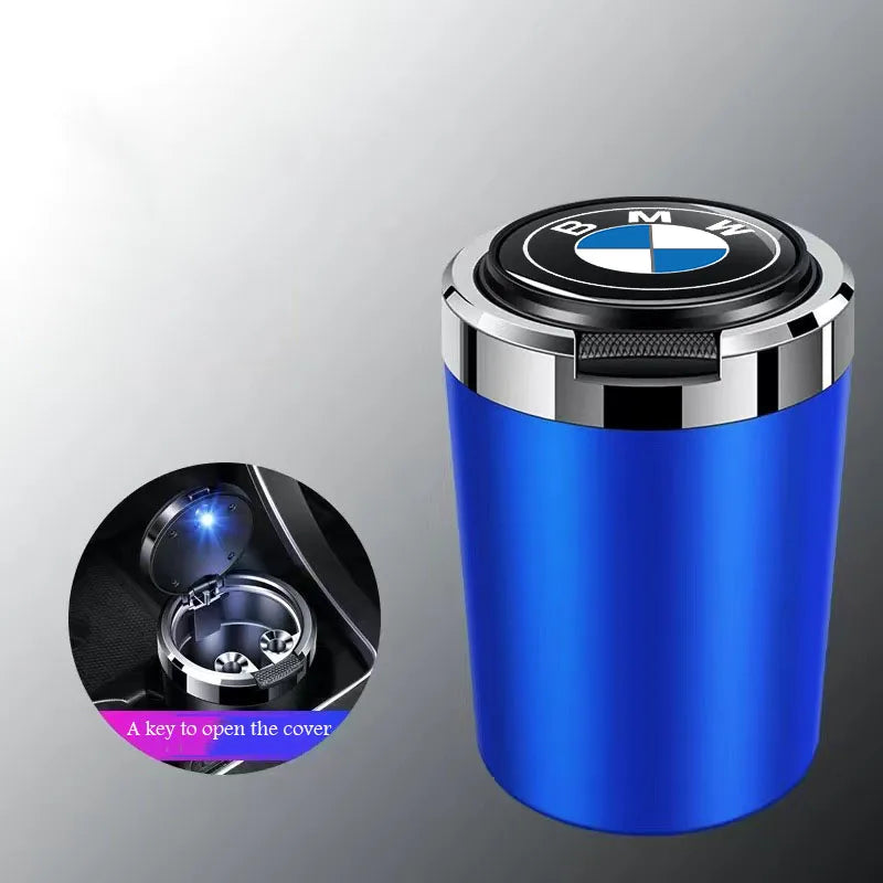 NEW Creative car ashtray with blue LED light metal liner suitable for BMW X1 X2 X3 X4 X5 X6 1 3 5 7 Series F40 F30 F20 F10 F34