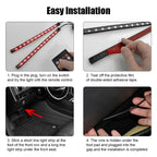 LEEPEE 24/36/48 LED Atmosphere Lamp LED Strips Car Decorative Lights Foot Ambient RGB Lamp Smart Automotive Accessories Interior