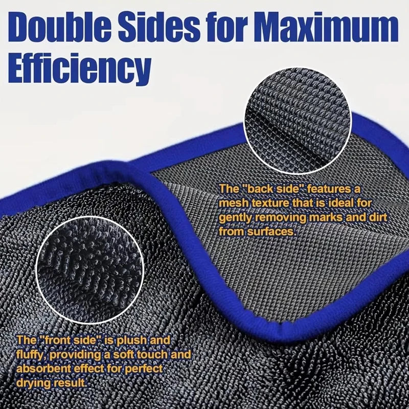SEAMETAL Premium Car Cleaning Towel Thicked Microfiber Wash Towel Super Absorbent Drying Cloth Car Detailing Care Washing Tool