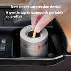 2025 new stainless steel car ashtray seal rotating car anti-ash flying cylinder large metal creative car