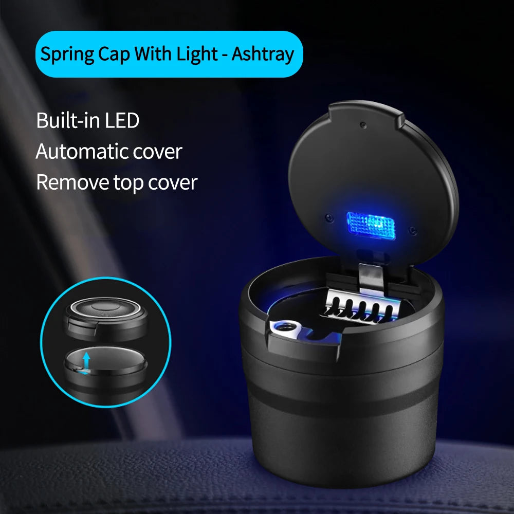Car Ashtray Garbage Coin Storage Cup Container Cigar Ash Tray Car Styling Car Ashtray With LED Light Car Styling Accessories