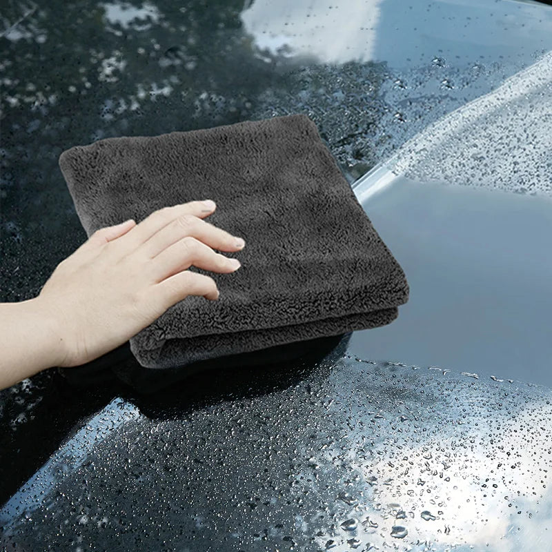 SEAMETAL 600GSM Microfiber Car Cleaning Towel 1/3/6/9pcs 40X40cm Thickened Car Wash Towels Auto Detailing Care Drying Cloth Rags