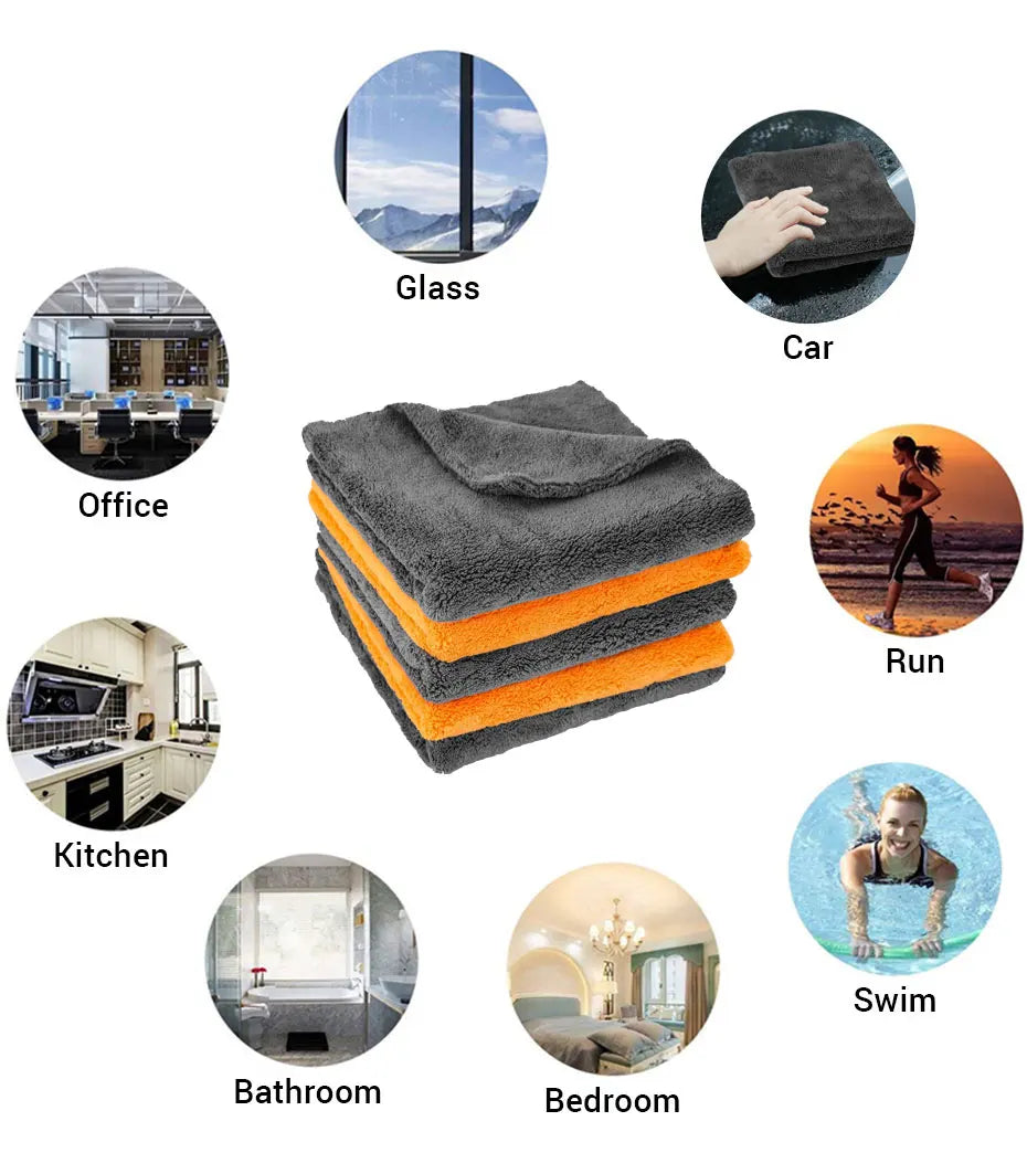 40X40cm Premium Microfiber Towels Car Care Washing Thicken Towel Car Detailing Drying Cloth Cleaning Tool Auto Wash Accessories