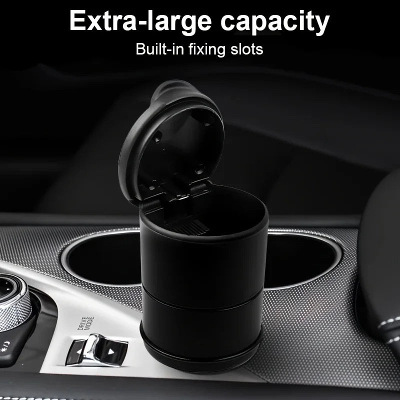 Lcars Car Ashtray, Ash and Garbage Storage with Lid, No Odor in the Car, Car Interior Accessories