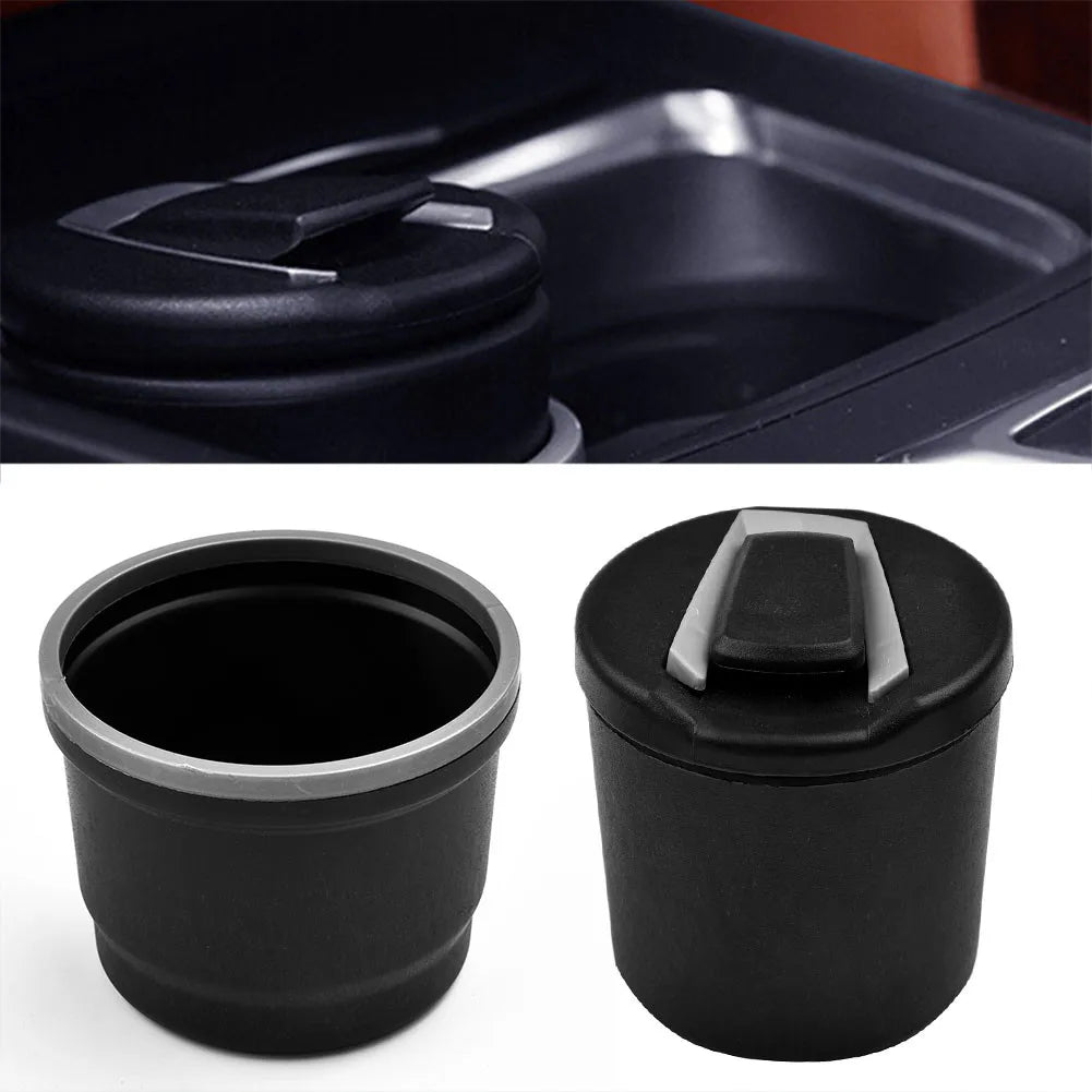 1PC Car Ashtray With LED Lamp Multi-Functional Ashtray Storage Jar For BMW Black Auto Interior Accessories