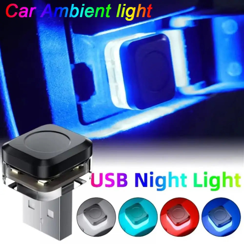 Universal Car USB Led Light Atmosphere Light DC5V Vehicle Ambient Lamp Mini USB LED Light Car Interior Decorations Accessories