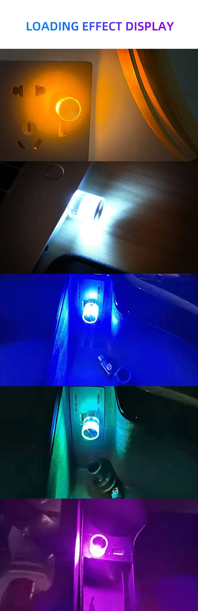 1PC Car Mini USB Led Atmosphere Light For Party Ambient Automotive Portable Plug and Play Car Decorative Interior Lamp 12V