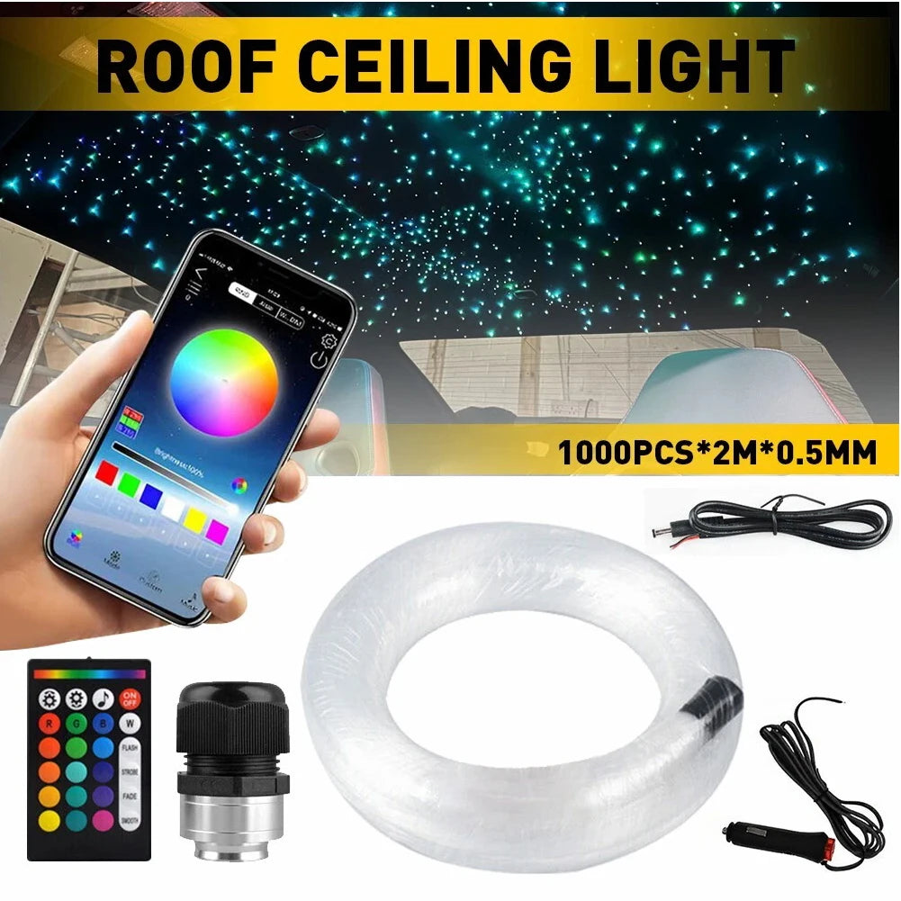 12W 16 Colors Car Roof Star Light APP Control Optic Star Ceiling Light Ambient Lamp for Starry Sky Ceiling Car
