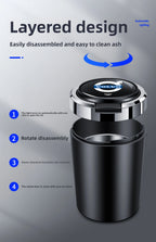 Car Ashtray Cigarette Butt Holder Container Accessories for Volvo XC40 XC60 XC90 S40 60 Portable One-Button Opening Car Ash Tray