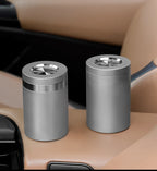 2025 new stainless steel car ashtray seal rotating car anti-ash flying cylinder large metal creative car