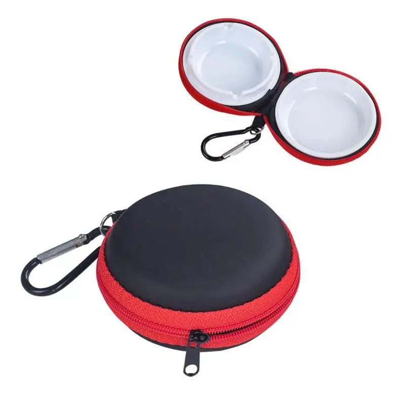 1PCS EVA New Lightweight EVA Portable Ashtray With Keychain Anti-smog Ashtray With Outer Bag Cover Car Travel Ashtray