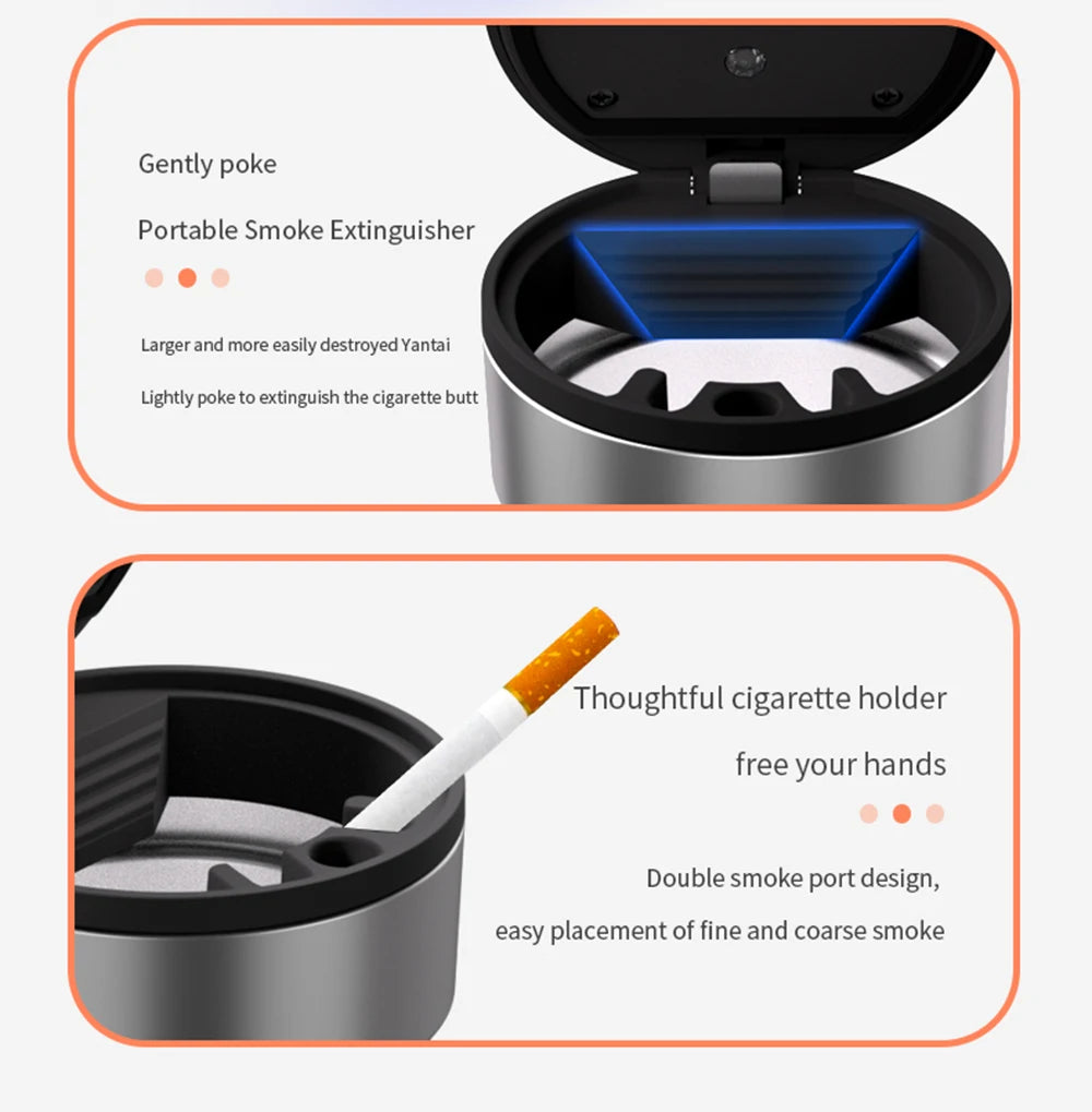 1PC Car Ashtray Creative Coffee Cup Ashtray With Lid LED Light Garbage Storage Container Car Interior Auto Decor Accessories