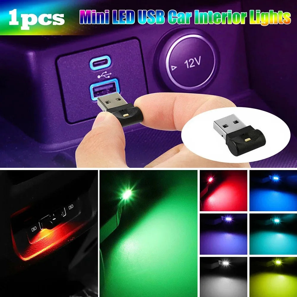 Wireless RGB Car Ambient Light, Mini USB Powered with App/Remote Control for Customizable Interior Atmosphere