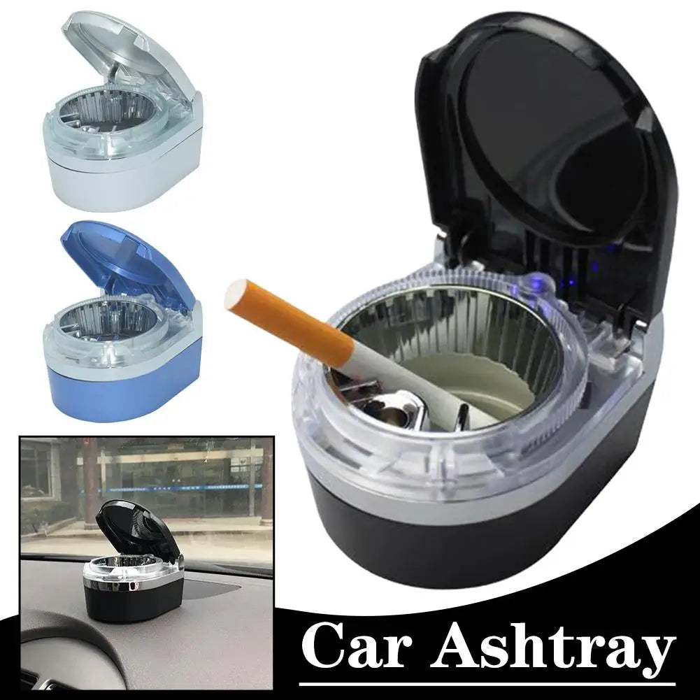 Car Ashtray with Blue LED Light Holder for Truck SUV Auto Cigarette Lighter Odor Eliminator Interior Accessory Dropshipping