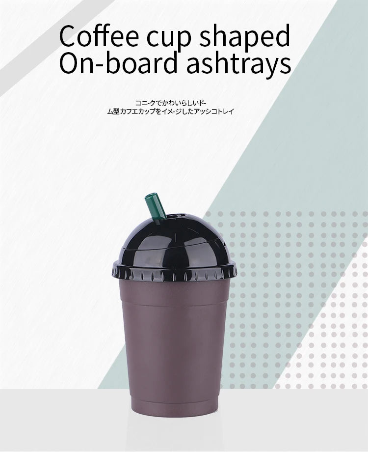 Coffee Cup Shaped On-Board Ashtrays Car Ashtray With Lid Portable Inner Liner High Flame Retardant For Cigars And Cigarettes