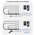 Neon LED Car Interior Ambient Foot Light with USB Wireless Remote Music APP Control Auto RGB Atmosphere Decorative Lamp