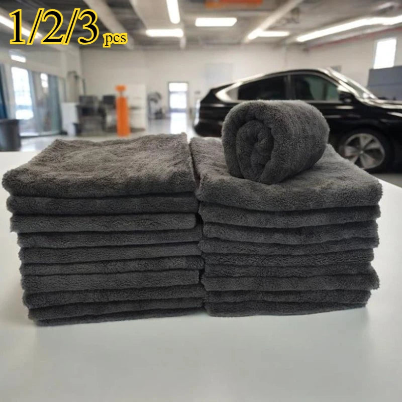 Microfiber Towel Ultra-Soft Car Washing Cloth 40x40cm Scratch-Free Drying Cloth for Car Detailing Cleaning Rag 1/2/3 pcs
