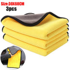 3PCs Microfiber Car Cleaning Towels Car Wash Drying Cloth Hemming Microfiber Towel Care Wash Cloth Car Detailing Accessories