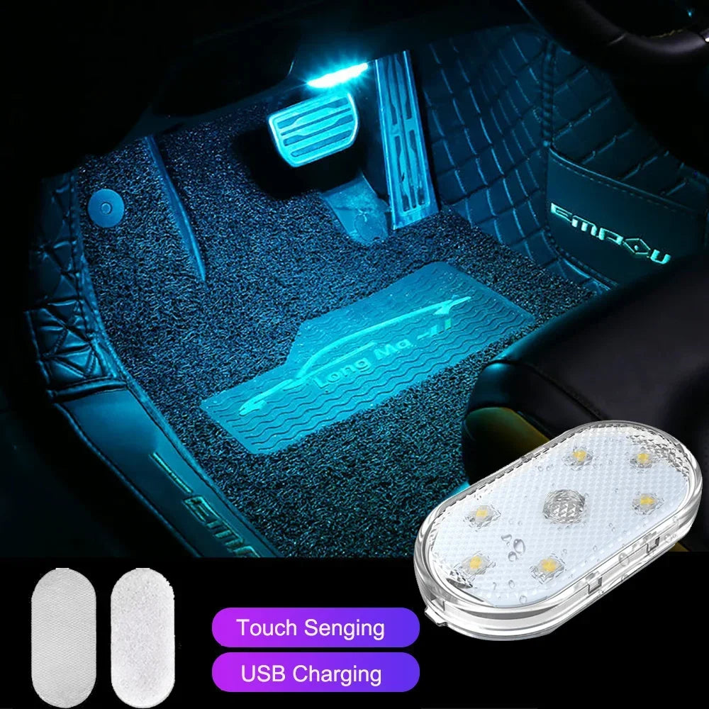 Wireless Led Lights for Car Interior, Car Led Lights Interior, USB Rechargeable Automotive Neon Accent Light Decorative Lamps