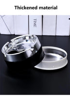 1PC Car Ashtray Sealed Stainless Steel Rotating Ashtray with Lid Windproof Thickened Car Dust Storage Box Home Office Ashtray