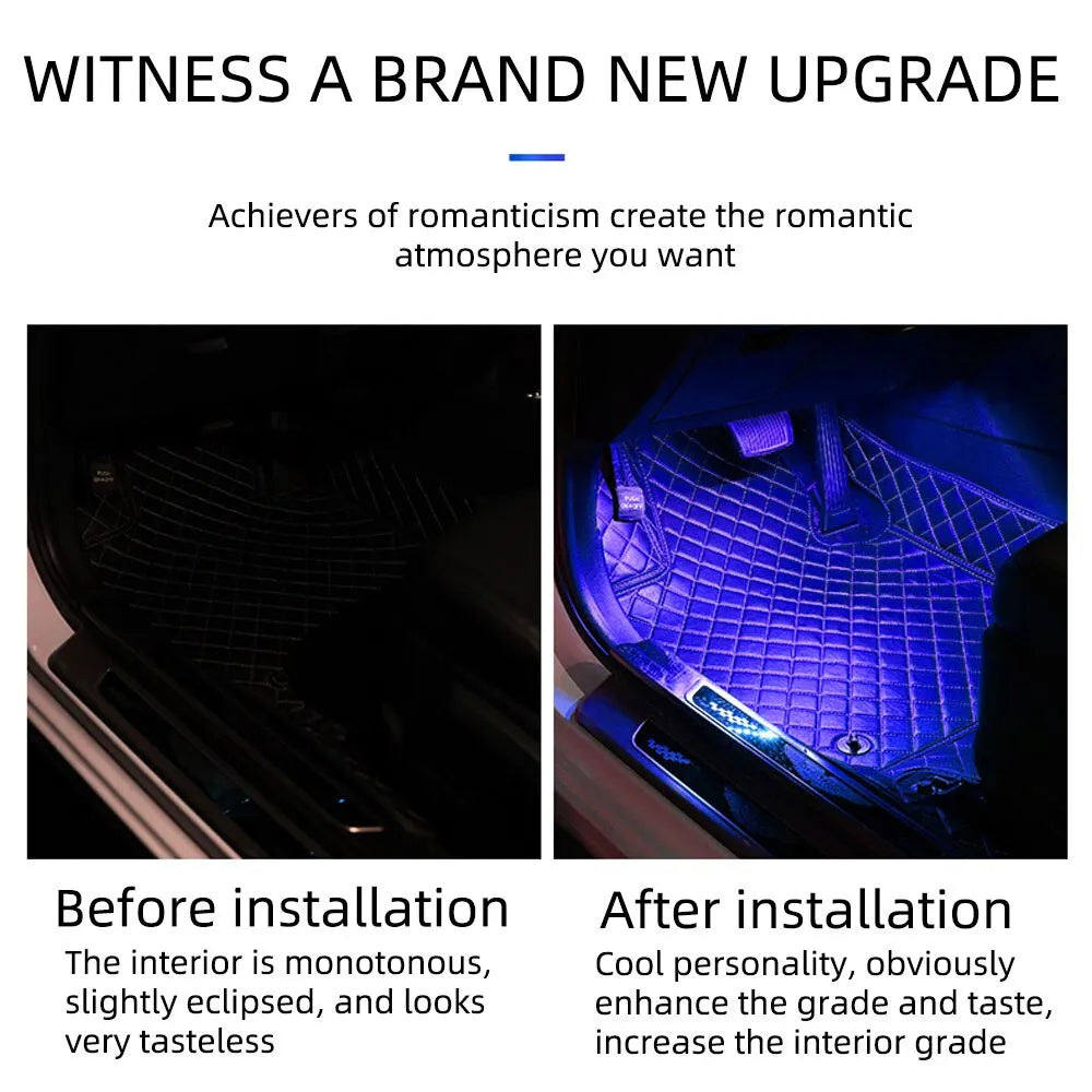 1set 9SMD Car Styling Foot Light Backlight Car Interior Decoration Light Blue with Cigarette Lighter12v Led