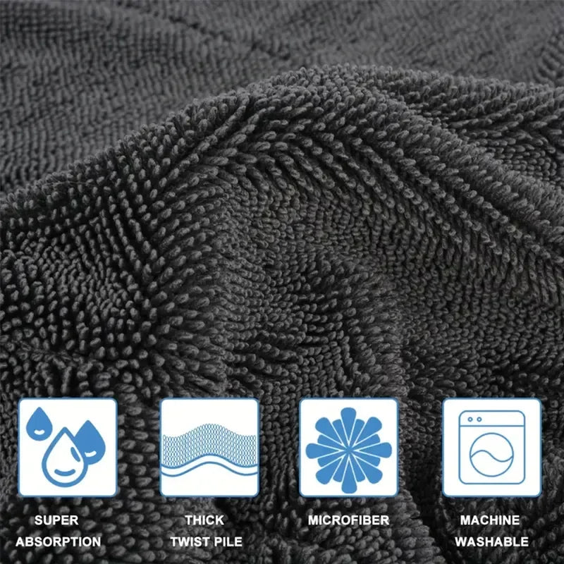 SEAMETAL Car Wash Towel 1200GSM Microfiber Double-Sided Ultra Absorbent Car Wash Cloth Cleaning Drying Towel Washing Accessories
