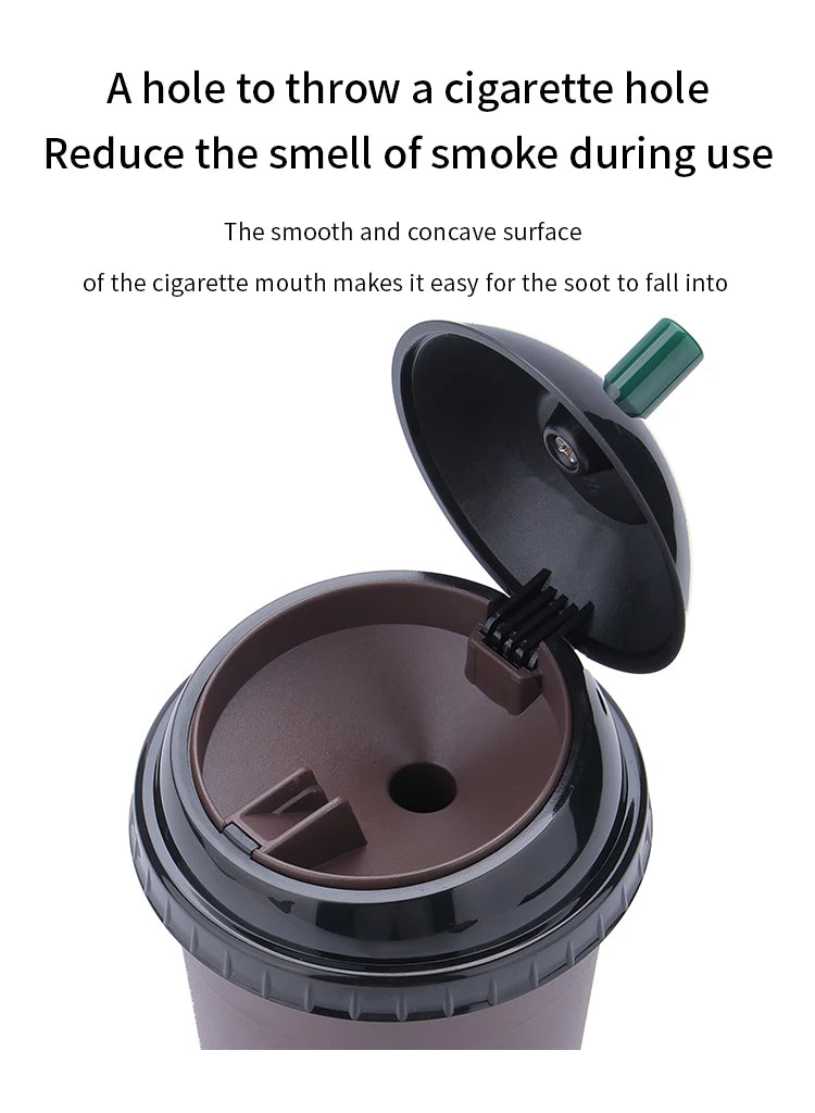 Coffee Cup Shaped On-Board Ashtrays Car Ashtray With Lid Portable Inner Liner High Flame Retardant For Cigars And Cigarettes
