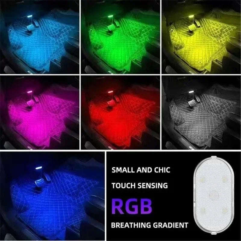 Wireless Led Lights for Car Interior, Car Led Lights Interior, USB Rechargeable Automotive Neon Accent Light Decorative Lamps